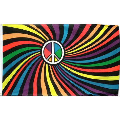 3x5 Rainbow Swirl Peace Flag 3 x 5 Gay Lesbian Pride House Banner ...