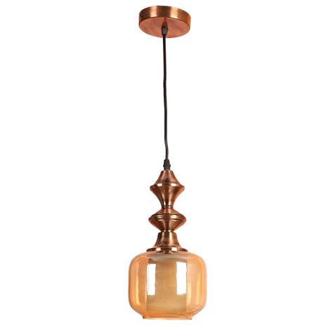 Iron Glass Hanging Lights Copper and Gold Finish