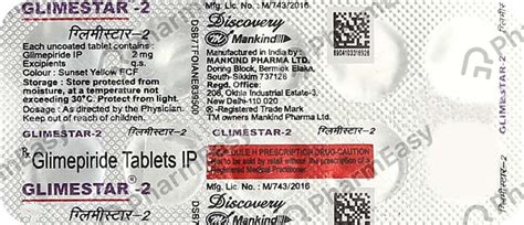Glimestar 2 MG Tablet (10): Uses, Side Effects, Price & Dosage | PharmEasy