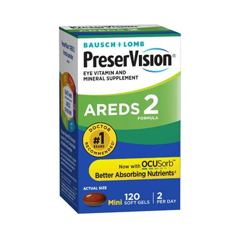 PreserVision AREDS 2 Eye Vitamin & Mineral Supplement 120 Softgels ...