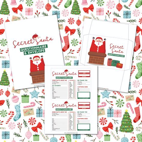 Free Printable Secret Santa Form + 20 Secret Santa Gift Ideas