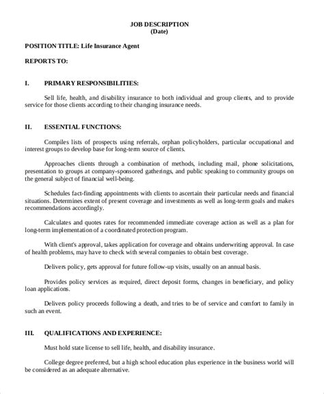 Insurance Agent Job Description Examples 的图像结果