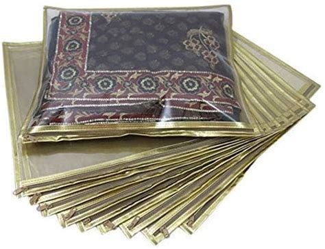 RedHoX Single Saree Cover/Suit Packing Transparent Flower Cloth Packing ...