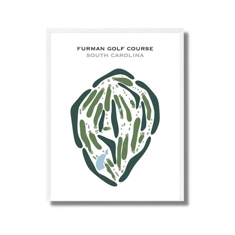 Furman Golf Course, SC Golf Course Map Canvas, Home Decor, Golf Gift ...