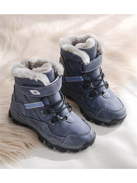 Warm Boys Snow Boots Fur Lined Waterproof Children’s Winter Boots ...