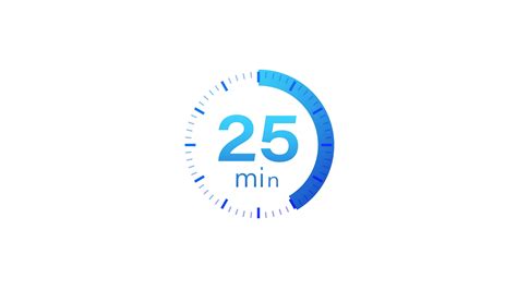 The 25 minutes timer. Stopwatch icon in flat style. Motion graphics ...