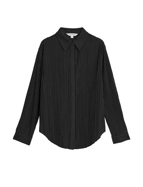 Buy Jersey Plisse Collared Shirt at Marks & Spencer