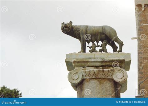Rome, Italy-October 7, 2018: the Capitoline Wolf, a Statue of a Wolf Suckling Romulus Founder of ...