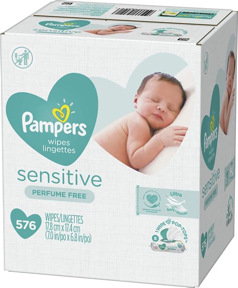 Amazon.com: Pampers Sensitive Baby Wipes, Water Based, Hypoallergenic ...