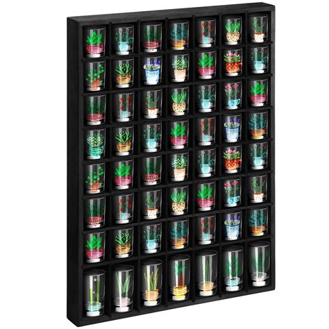 Snapklik.com : Barydat Shot Glass Display Case Wood Shot Glass Shelf ...