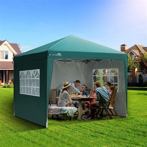 Buy EAGLE PEAK 3m x 3m Pop Up Canopy Tent with 4 Side Walls, Easy Set ...