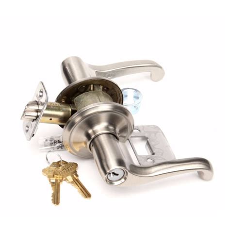 Schlage Flair Satin Nickel Exterior Keyed Entry Door Handle F51 V FLA ...