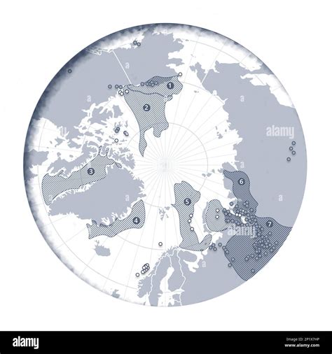 Arctic oil and gas resources, map Stock Photo - Alamy