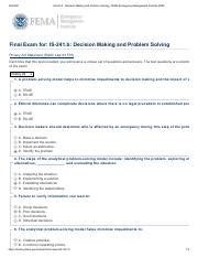 Image result for FEMA Decision-Making and Problem Solving