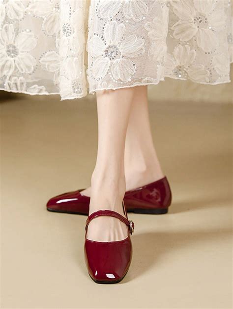 Women's Fashion Square Toe Slip-On Black Casual Shoes, Versatile Office ...