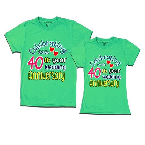 buy celebrating our 40th year wedding anniversary couple t-shirts ...