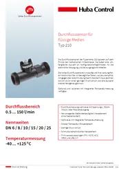 Vortex flow sensor 210 - Huba Control