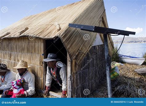 Uros, Peru Traditional Reed Boat with Tourists on Lake Titicaca Near ...