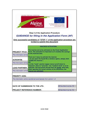 Fillable Online GUIDANCE for filling in the Application Form (AF ...