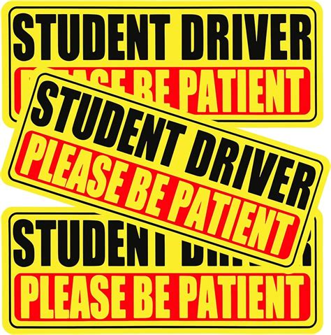 Student Driver Magnet for Car, 3 Pack Please Be Patient New Student ...