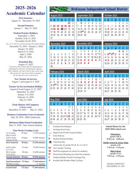 Dickinson ISD Calendar 25-26 Revised pdf - EduCounty