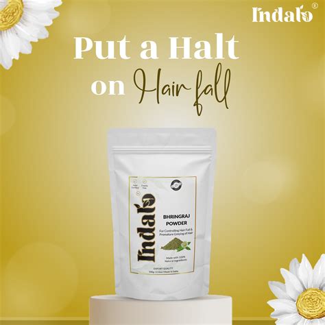 Buy Bhringraj Powder for Hair Regrowth & Hair Fall Treatment | Indalo