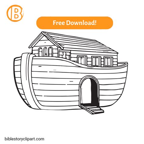 The Ark Coloring Page - Bible Story Clipart