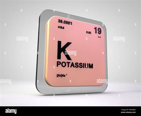 potassium - K- chemical element periodic table 3d render Stock Photo ...