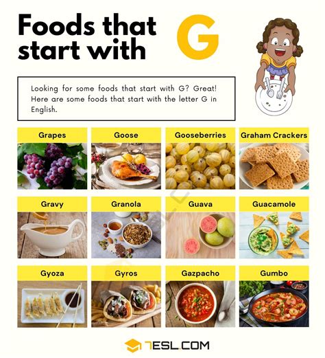 102 Foods that Start with G in English • 7ESL
