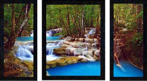Poster N Frames Set of 3 with Acrylic Sheet (Glass) Vastu Waterfall ...