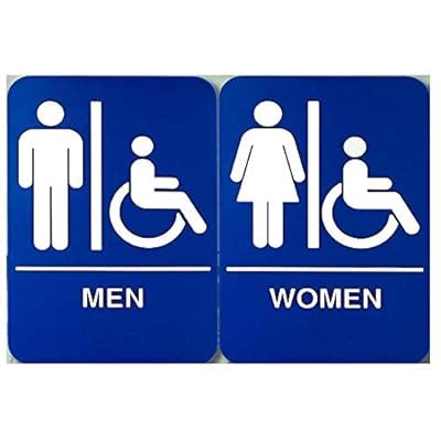 Buy ADA Mens and Womens Restroom Braille 9 in x 6 in Signs With Braille ...