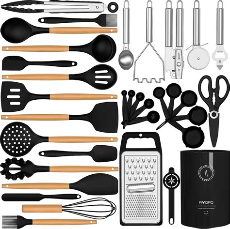 Amazon.com: Silicone Cooking Utensils Set - 446°F Heat Resistant ...