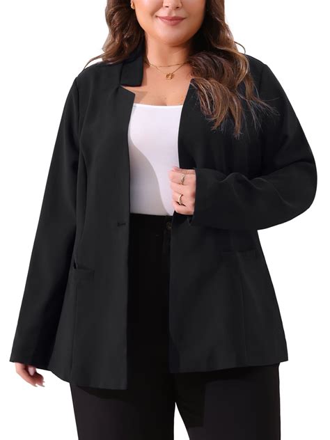Agnes Orinda Women's Plus Size Blazer, Long Sleeve, Black, 4X - Walmart.com