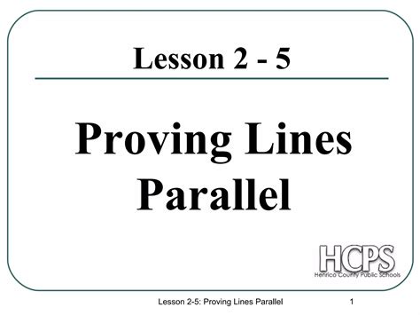 Proving Lines Parallel | PPT