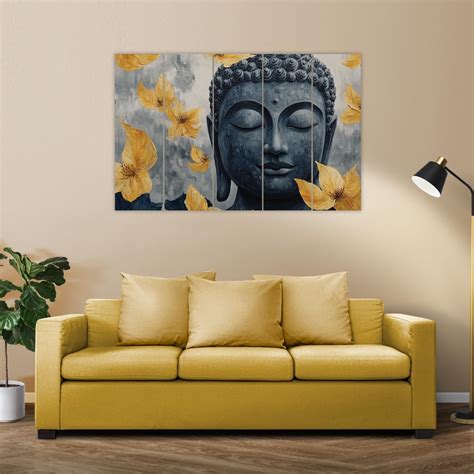 Shop Zen-d Out 5-Panel Framed Buddha Wall Art | Moolwan