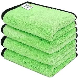SOFTSPUN Microfiber Hand & Face Wipes 280 GSM 20x30 Cms, 4 Piece Towel ...