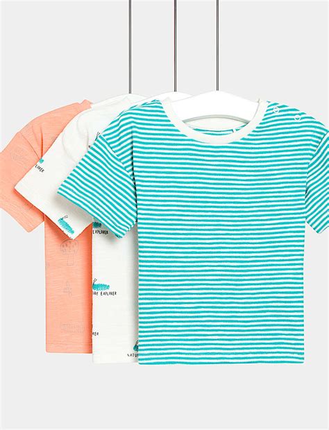 Buy 3 Pack Pure Cotton Caterpillar T-Shirts (0-3 Yrs) at Marks & Spencer