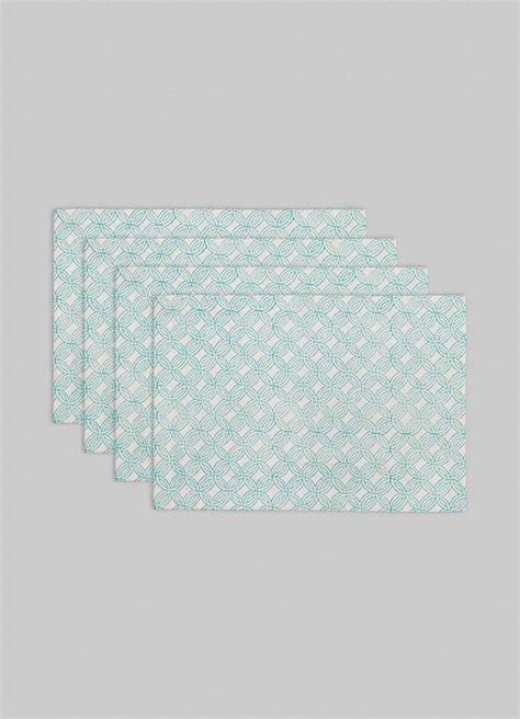 Viya Cloth Paigah Aqua Placemats - Set of 4