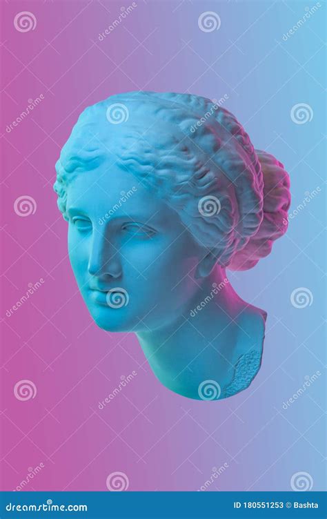 Statue Of Venus De Milo. Creative Concept Colorful Neon Image With Ancient Greek Sculpture Venus ...