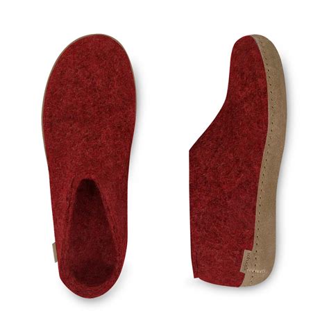 Shoe with leather sole - Red – glerups.com