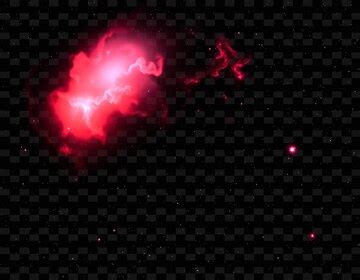 Pac man nebula with pac man like shape glowing with red and pink light ...