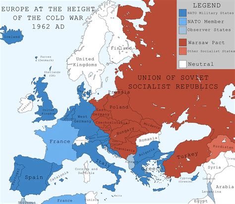 Cold War Map Of Europe