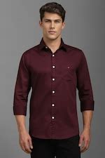 Buy Men Maroon Slim Fit Solid Full Sleeves Casual Shirt Online ...