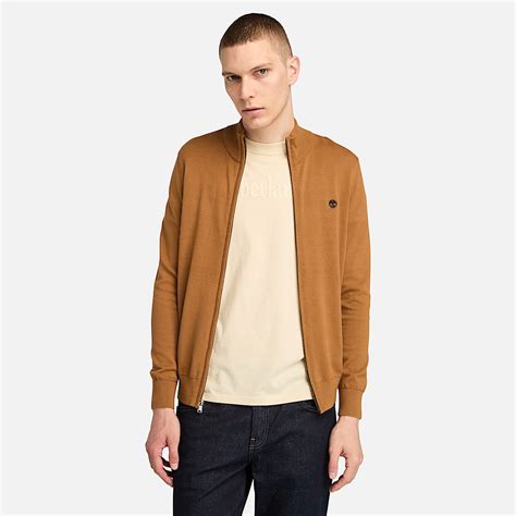 Williams River Cotton Full-Zip Jumper for Men in Dark Yellow