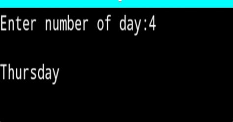 Week Day Print in Python Using Switch 的图像结果