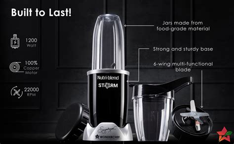 Buy Wonderchef Nutri-blend Storm 1200W | 100% Copper Motor | Sharp 6 ...