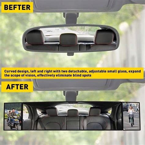 Universal Car Rearview Mirror, Wide Angle Rear View Blind Spot Mirror ...