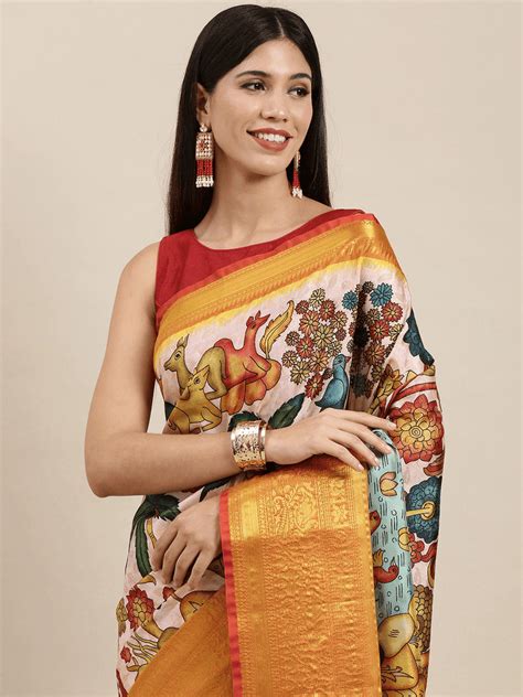 Shop Authentic Kalamkari Sarees Online | Unique Handcrafted Fabrics
