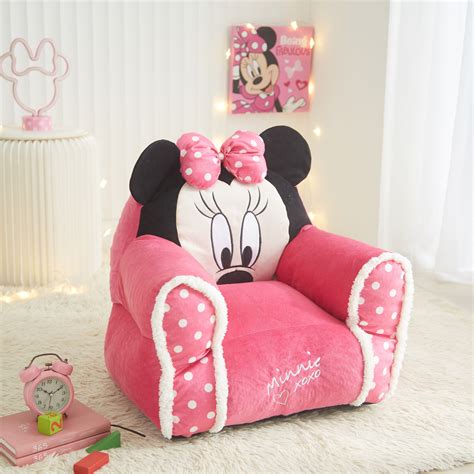 Disney Minnie Mouse Kids Figural Bean Bag Chair with Sherpa Trimming ...