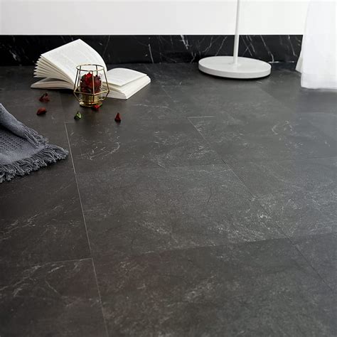 Grey Slate Effect Vinyl Floor Tiles – Flooring Ideas